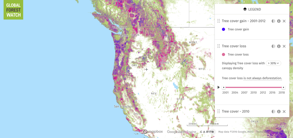 Forest Coverage in the Pacific Northwest